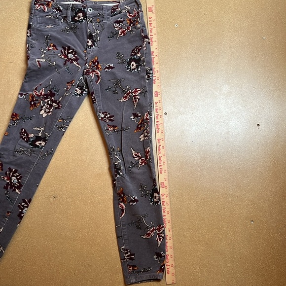 Pilcro Letterpress floral velvet cord high rise skinny pants - Picture 8 of 8